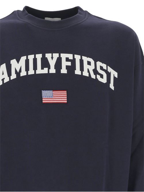 Felpa in cotone blue navy Family first | SS2402DARK BLUE